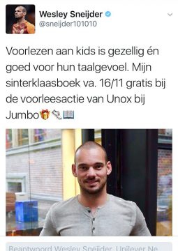 Sinterklaasprentenboeken Tweet Wesley Sneijder